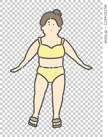 穿著泳衣的女人的插圖 128410256