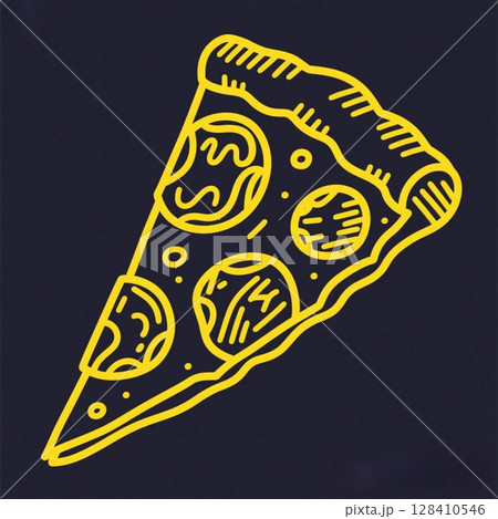 ピザスライスのイラスト ピザスライスのイラスト 128410546