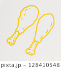 フライドチキンの脚のイラスト 128410548