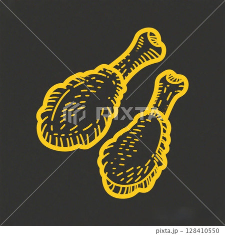 おいしいフライドチキンのイラスト 128410550