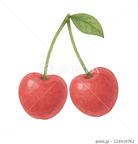 【フルーツ】さくらんぼのイラスト 128410762