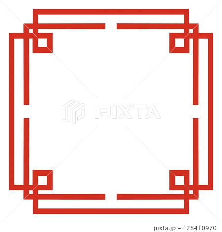 Frames of Chinese Style. Asia vintage frame decorative isolated on white background vector illustration 128410970