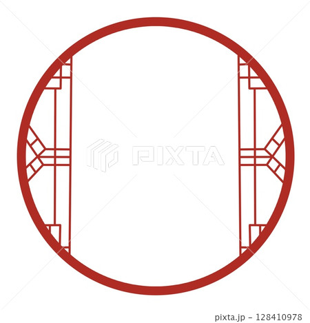 Frames of Chinese Style. Asia vintage frame decorative isolated on white background vector illustration 128410978
