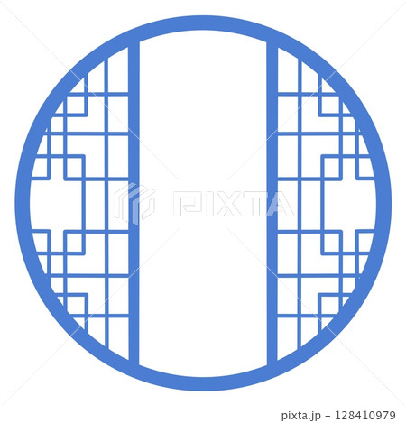 Frames of Chinese Style. Asia vintage frame decorative isolated on white background vector illustration 128410979