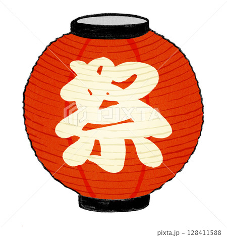 お祭りの提灯・赤 お祭りの提灯・赤 128411588