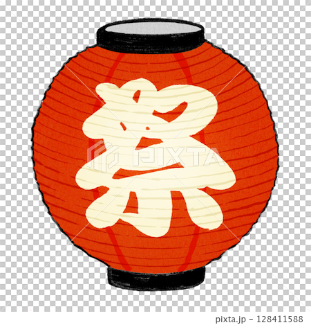 お祭りの提灯・赤 お祭りの提灯・赤 128411588