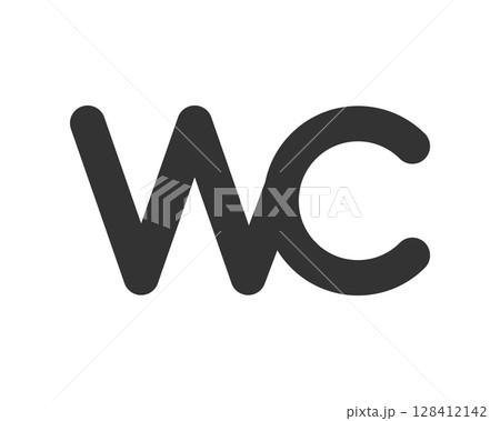 Abstract design featuring the intertwined letters W and C in a bold, modern style. Could represent a logo, initials, or concept. Useful for web design, branding, or creative projects. Abstract design featuring the intertwined letters W and C in a bold, modern style. Could represent a logo, initials, or concept. Useful for web design, branding, or creative projects. 128412142