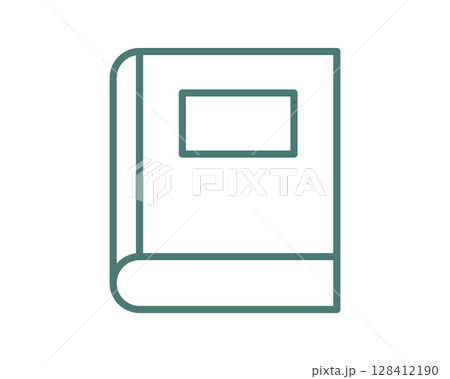Simple, minimalist line art illustration of a closed book. Perfect for educational, literary, or readingrelated projects.  Use as an app icon, website graphic, or in print designs. 128412190
