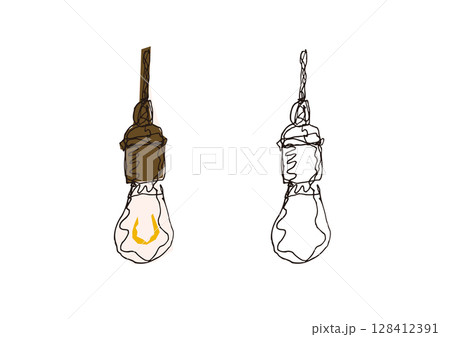 電球の手描き風イラスト 128412391