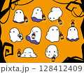 かわいいシーツおばけのイラスト素材 128412409