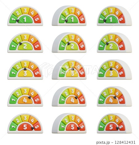 Performance Level Indicators A Collection of Gauges 3D graphic 128412431