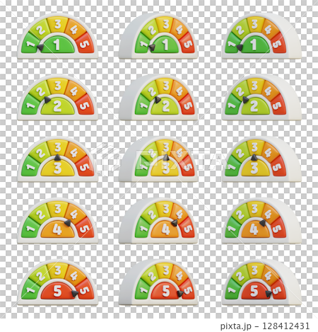 Performance Level Indicators A Collection of Gauges 3D graphic 128412431
