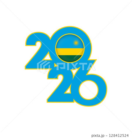 2026 banner with Rwanda flag inside. 128412524