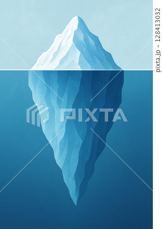 海に浮かぶ氷山と水面下の世界 128413032