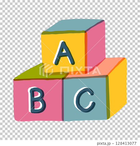 ABC building blocks illustration material (early childhood education/educational toys) 128413077