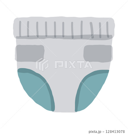 赤ちゃん用おむつのイラスト(育児アイコン素材) 赤ちゃん用おむつのイラスト(育児アイコン素材) 128413078