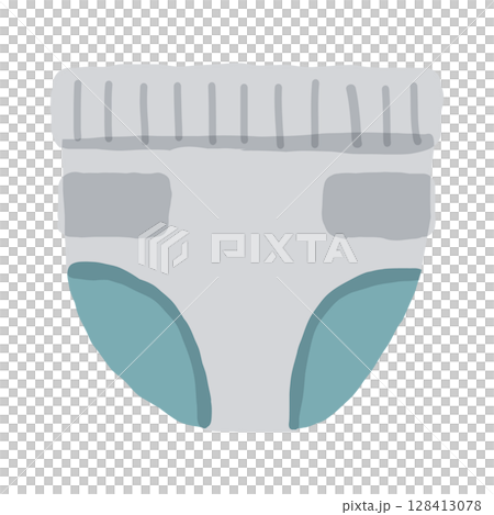 嬰兒尿布插圖（育兒圖示素材） 128413078