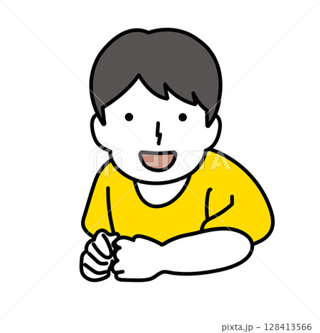 笑顔の子供：上半身 128413566