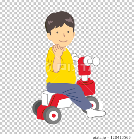 兒童騎三輪車：全身 128413569