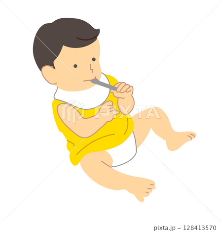 赤ちゃんイラスト:全身 赤ちゃんイラスト:全身 128413570
