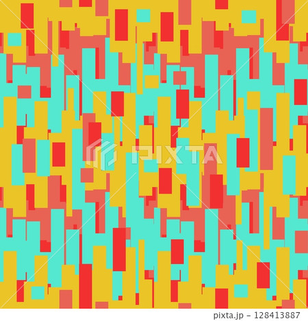 Abstract background with color geometric cubes, geometric figures pattern for design brochure, website, flyer. Retro seamless background 128413887