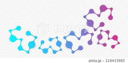 Molecular structure DNA, atom, neurons. Medical, technology, chemistry, science background. Science concept for your design. Connected lines with dots. Vector illustration. 128413985