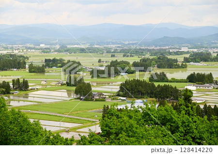 円万寺観音山から見える居久根(いぐね)のある風景 円万寺観音山から見える居久根(いぐね)のある風景 128414220