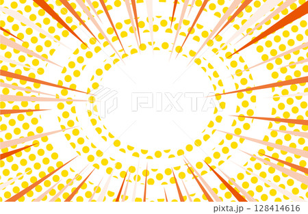 ポップアート風の爆発・集中線背景イラスト 128414616