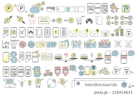 ポイント生活を楽しく管理するアイコンセット 128414633