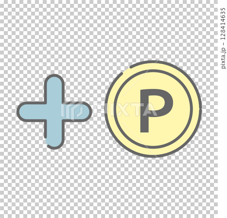 Illustration of an icon that adds points 128414635