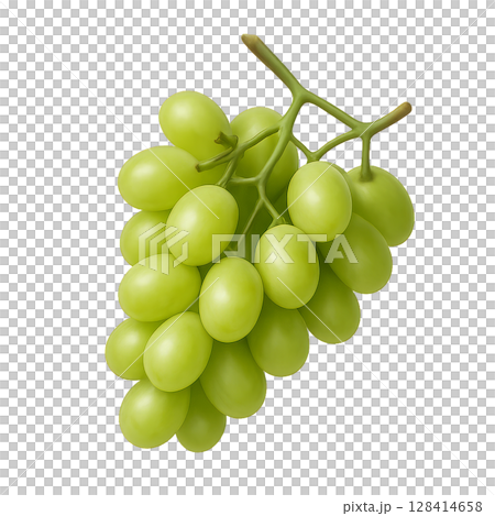 Fresh Green Grapes Hanging From a Vine in a Bright Kitchen Setting During Afternoon Light 128414658