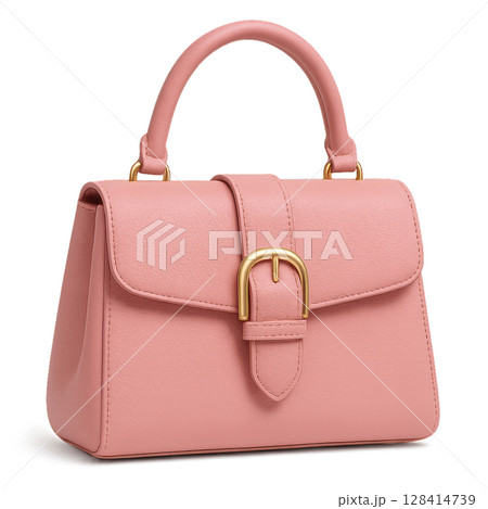 Stylish Pink Handbag With Gold Accents Suitable for Various Occasions 128414739