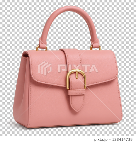 Stylish Pink Handbag With Gold Accents Suitable for Various Occasions 128414739
