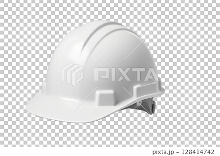Hard Hat on Display for Safety Training and Construction Activities at a Worksite 128414742