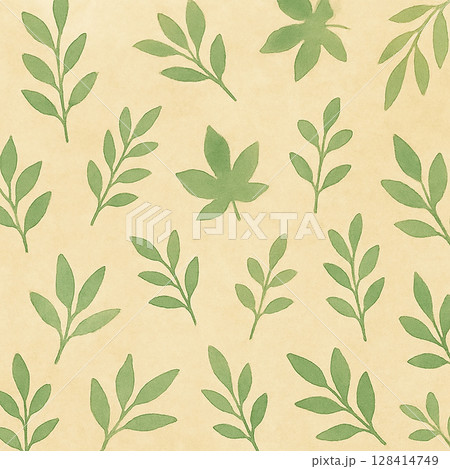 ナチュラルグリーンリーフパターン背景 ナチュラルグリーンリーフパターン背景 128414749