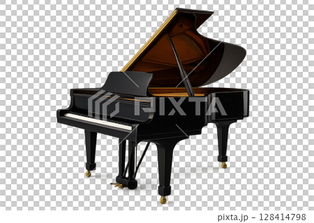 Grand Piano With Elegant Design and Polished Finish Placed in a Well-Lit Room for Performance 128414798