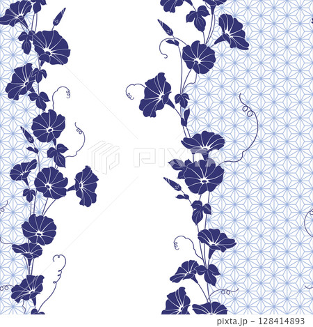 テキスタイルに最適な美しい朝顔の柄, 128414893