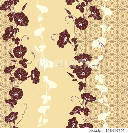 テキスタイルに最適な美しい朝顔の柄, 128414895