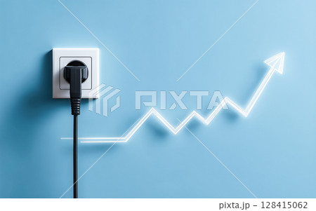 エネルギー需要の増加と効率問題を表現 128415062
