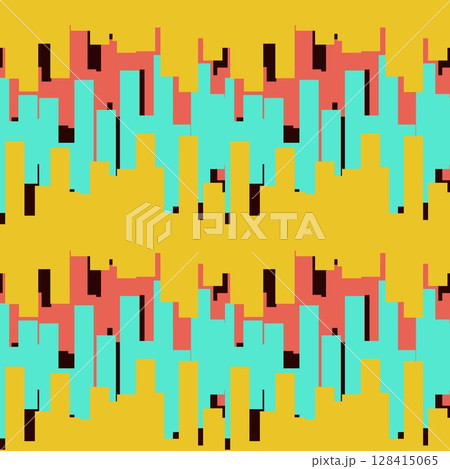 Abstract background with color geometric cubes, geometric figures pattern for design brochure, website, flyer. Retro seamless background 128415065