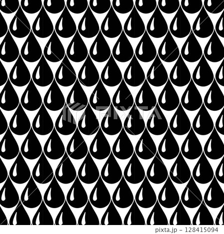 Rain drops seamless pattern. Vector graphic line illustration. Silhouette sign for logo, print, comics, fashion, pop art, boards, design, stickers, decoration, posters 128415094
