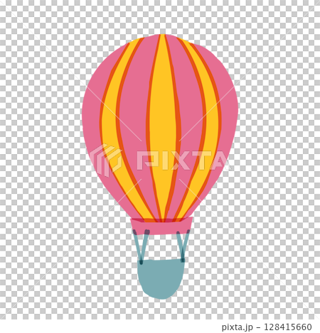 Colorful hot air balloon illustration (childcare/sky motif) 128415660