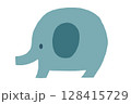 ゾウのベビーアイコンイラスト（動物モチーフ素材） 128415729