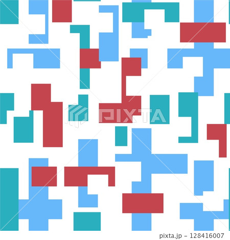 Abstract background with color geometric cubes, geometric figures pattern for design brochure, website, flyer. Retro seamless background 128416007