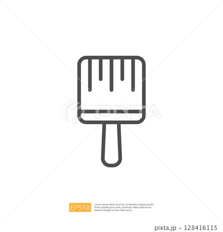 Simple Icon of a Paint Brush for Home Renovation and Interior Design Projects Representing Creative Artistic Expressions Simple Icon of a Paint Brush for Home Renovation and Interior Design Projects Representing Creative Artistic Expressions 128416115