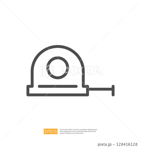 Icon of a Tape Measure Representing Home Renovation and Construction Measurement Tools for Interior Design Projects Icon of a Tape Measure Representing Home Renovation and Construction Measurement Tools for Interior Design Projects 128416128