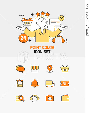 line color illustration icon set  128416155