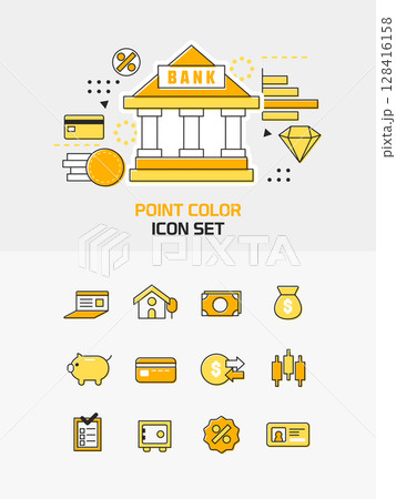 line color illustration icon set  128416158