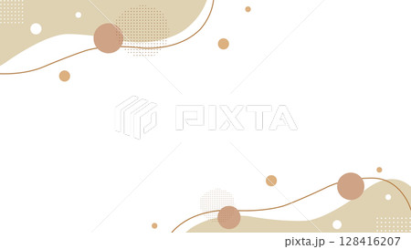 シンプルでキュートなウェーブのフレーム シンプルでキュートなウェーブのフレーム 128416207