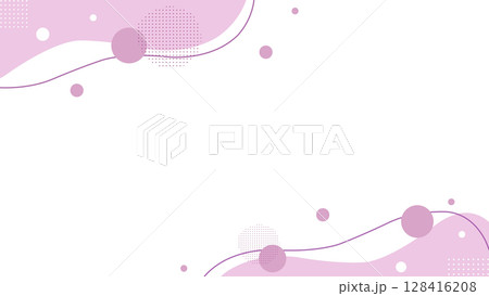 シンプルでキュートなウェーブのフレーム 128416208